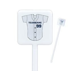 Baseball Jersey Square Plastic Stir Sticks - Single Sided (Personalized)