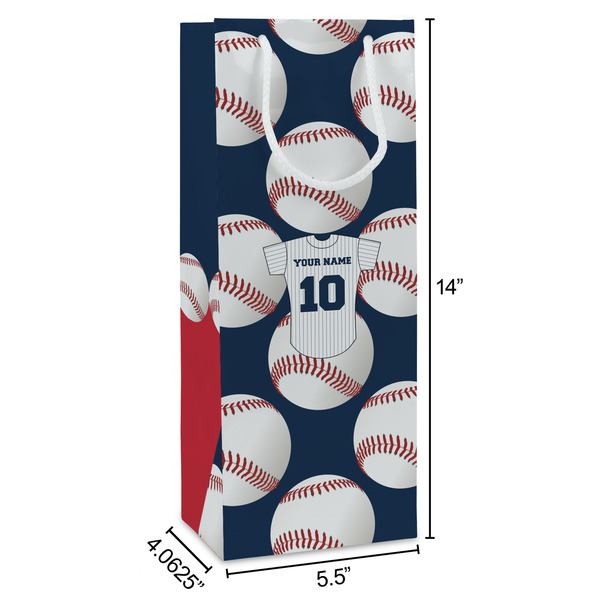 Baseball Jersey Wine Gift Bag - Dimensions