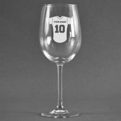Baseball Jersey Wine Glass (Single) (Personalized)
