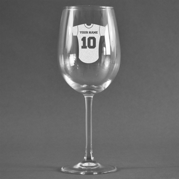Custom Baseball Jersey Wine Glass (Single) (Personalized)