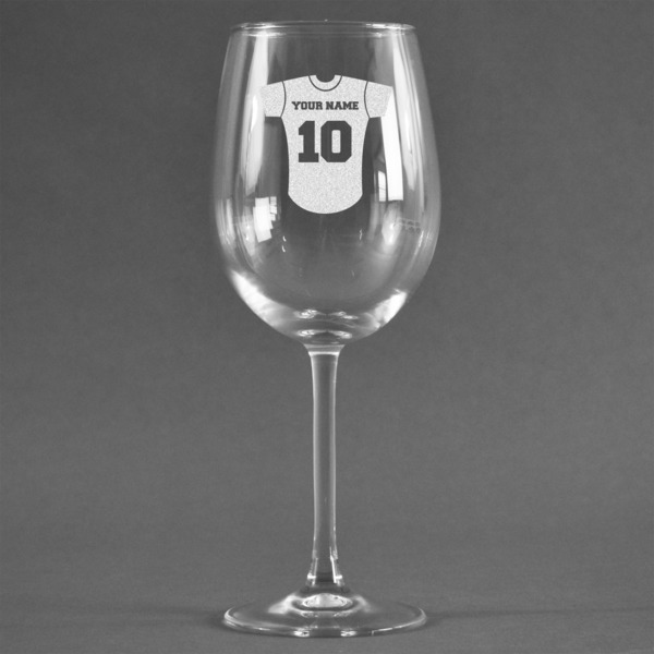Custom Baseball Jersey Wine Glass (Single) (Personalized)