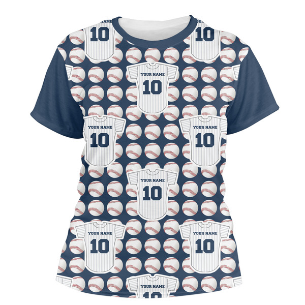 Custom Baseball Jersey Women's Crew T-Shirt - X Small (Personalized)