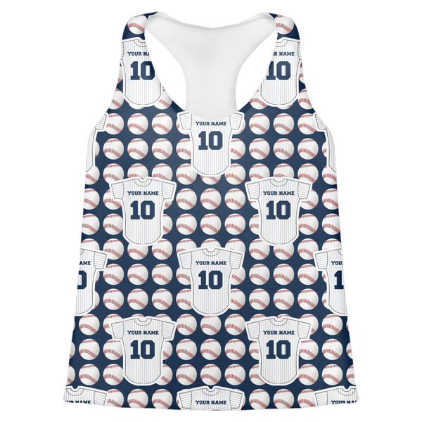 Custom Baseball Jersey Womens Racerback Tank Top (Personalized)