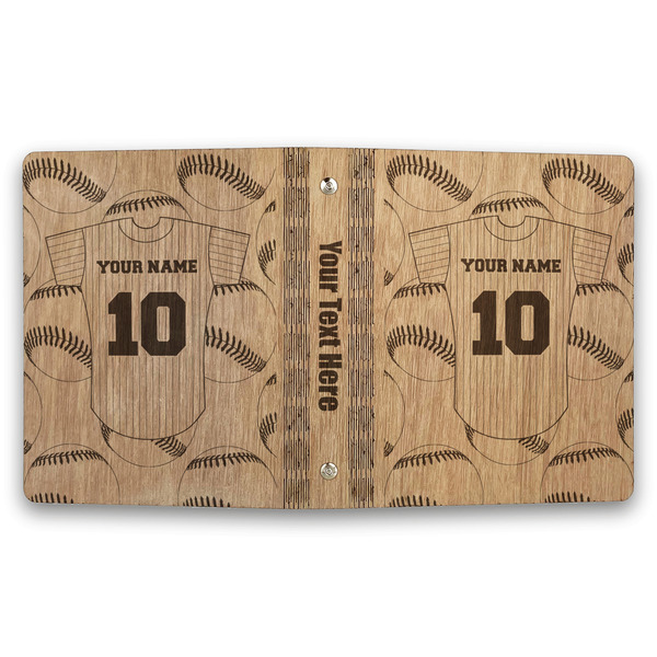 Baseball Jersey Wood 3-Ring Binders - 1" Half-Letter - Approval