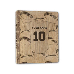 Baseball Jersey Wood 3-Ring Binder - 1" Half-Letter Size (Personalized)