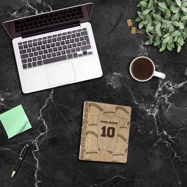 Baseball Jersey Wood 3-Ring Binders - 1" Half-Letter - In Context