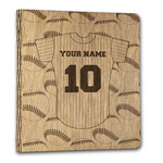 Baseball Jersey Wood 3-Ring Binder - 1" Letter Size (Personalized)