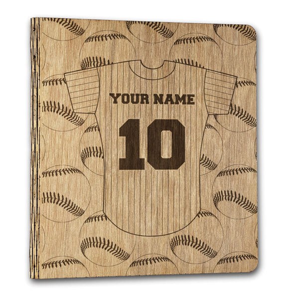 Custom Baseball Jersey Wood 3-Ring Binder - 1" Letter Size (Personalized)