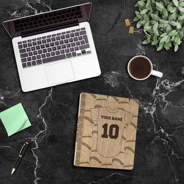 Baseball Jersey Wood 3-Ring Binders - 1" Letter - In Context