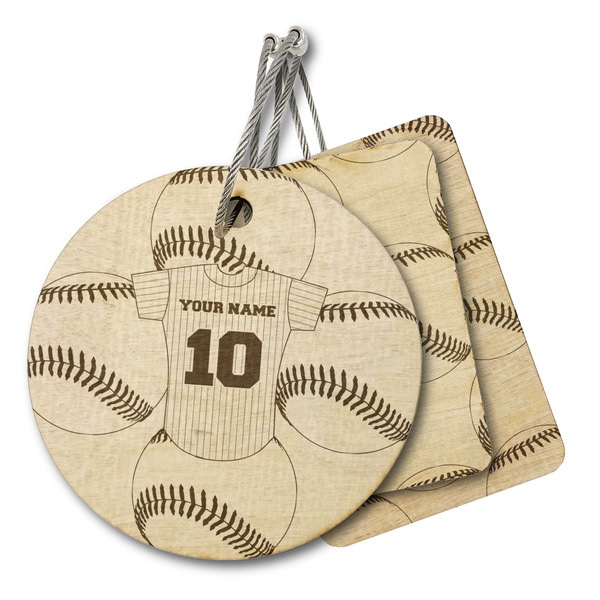 Custom Baseball Jersey Wood Luggage Tag (Personalized)