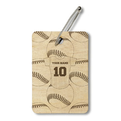 Baseball Jersey Wood Luggage Tag - Rectangle (Personalized)