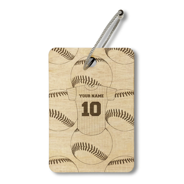 Custom Baseball Jersey Wood Luggage Tag - Rectangle (Personalized)