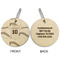 Baseball Jersey Wood Luggage Tags - Round - Approval