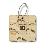 Baseball Jersey Wood Luggage Tag - Square (Personalized)