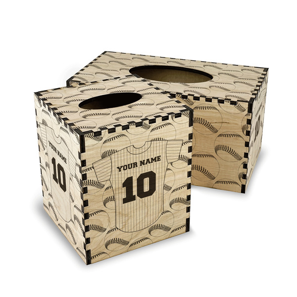 Baseball Jersey Wood Tissue Box Covers - Parent/Main