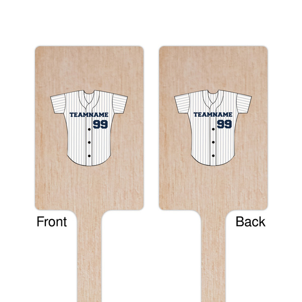 Baseball Jersey Wooden 6.25" Stir Stick - Rectangular - Double Sided - Front & Back