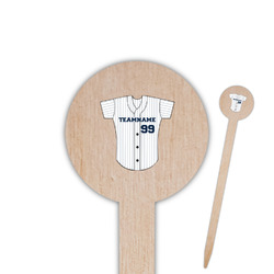 Baseball Jersey 6" Round Wooden Food Picks - Double Sided (Personalized)