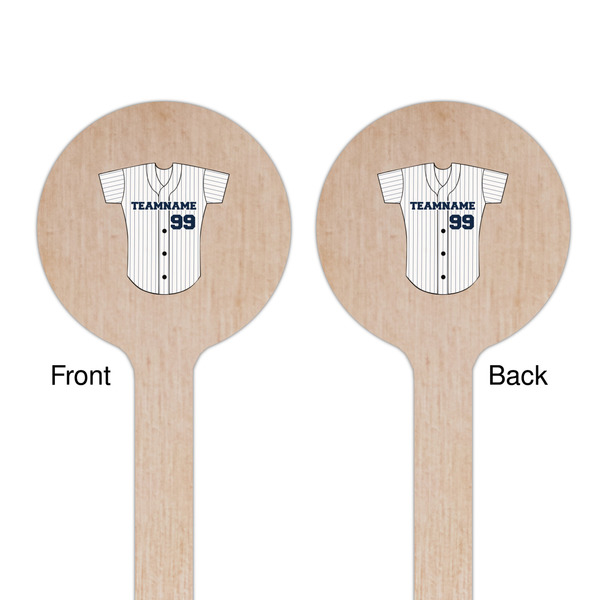Baseball Jersey Wooden 7.5" Stir Stick - Round - Double Sided - Front & Back