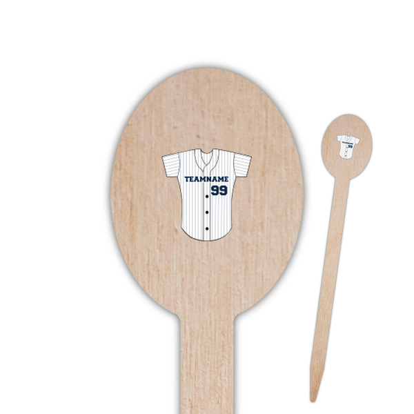 Custom Baseball Jersey Oval Wooden Food Picks - Single Sided (Personalized)