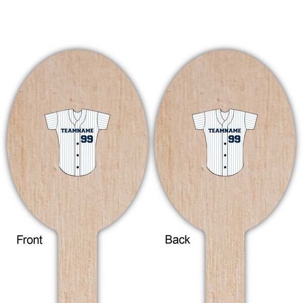 Baseball Jersey Wooden Food Pick - Oval - Double Sided - Front & Back
