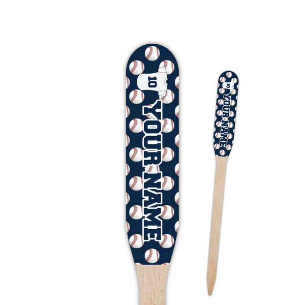 Custom Baseball Jersey Paddle Wooden Food Picks - Double Sided (Personalized)