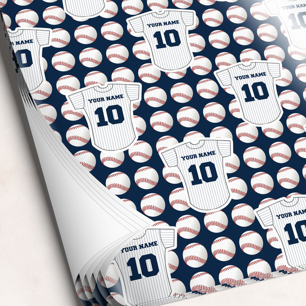 Custom Baseball Jersey Wrapping Paper Sheets (Personalized)