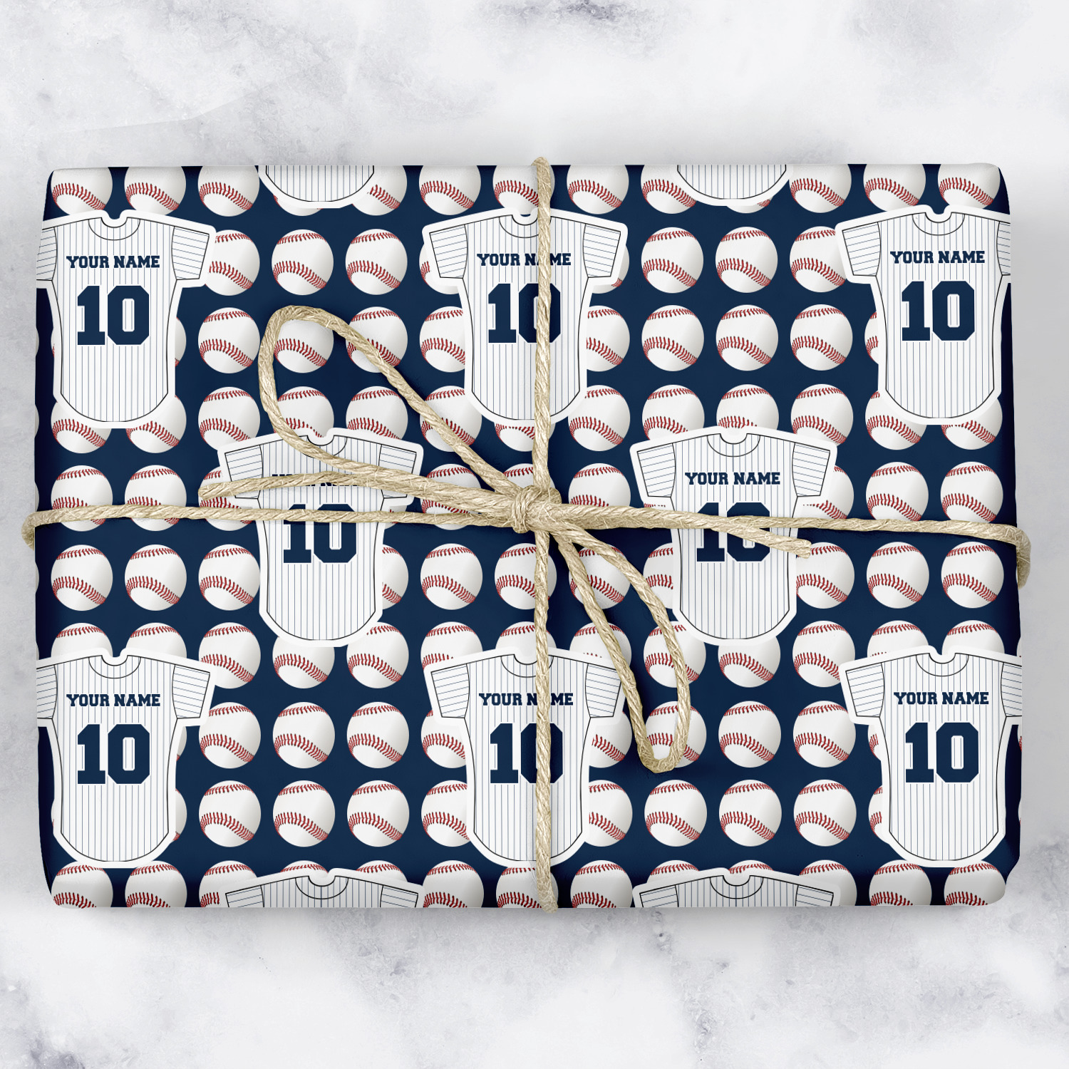 Baseball Jersey Wrapping Paper (Personalized) YouCustomizeIt