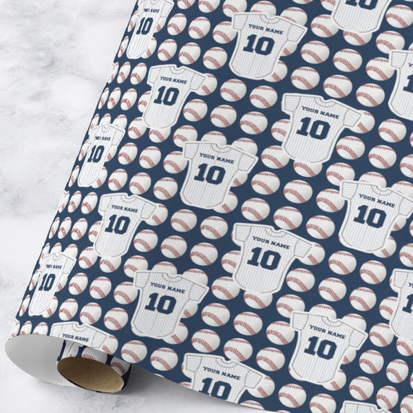 Custom Baseball Jersey Wrapping Paper Roll - Large - Matte (Personalized)