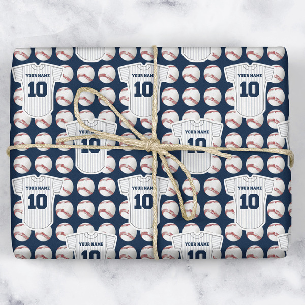 Baseball Jersey Wrapping Paper Roll - Matte - Wrapped Box