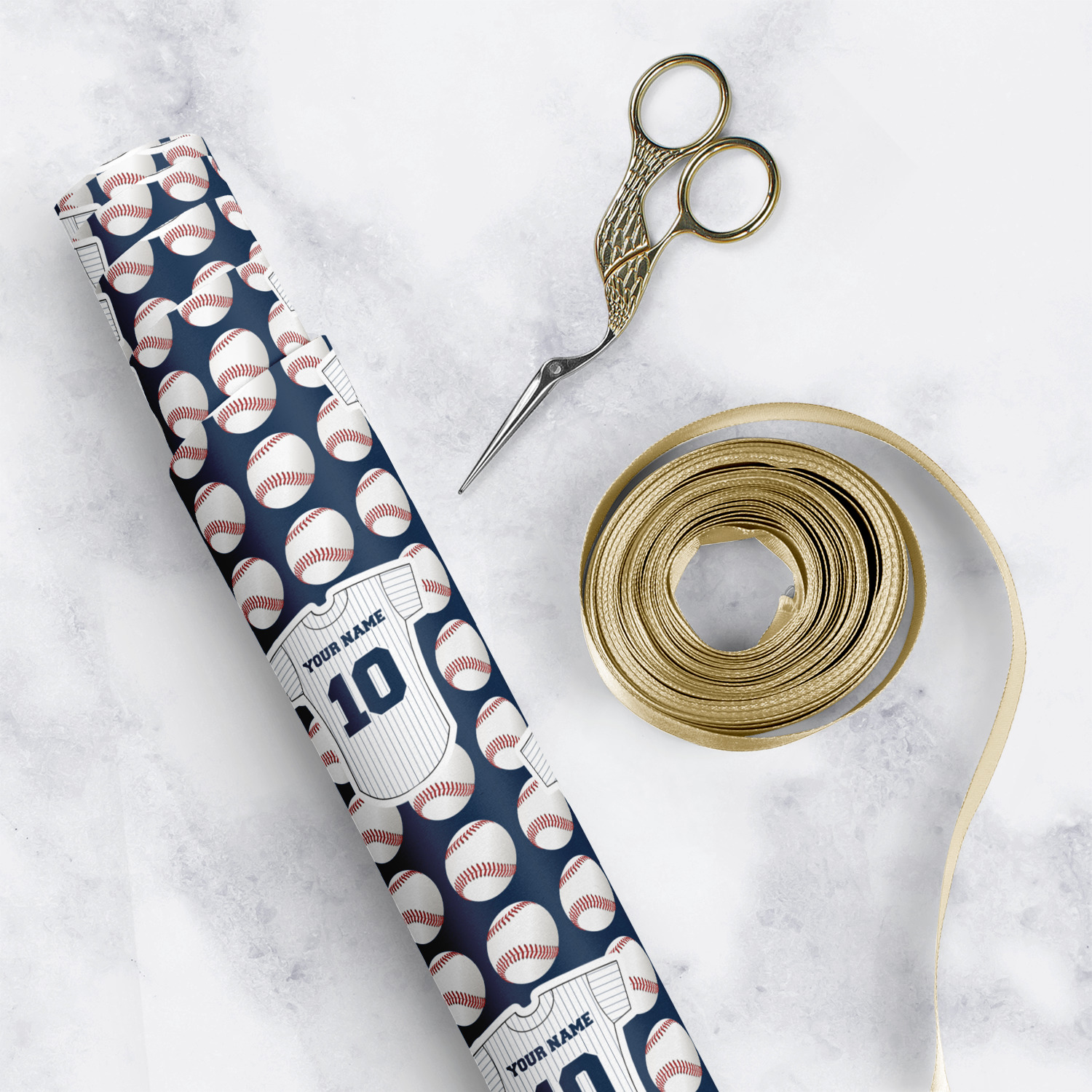 Baseball Jersey Wrapping Paper (Personalized) YouCustomizeIt