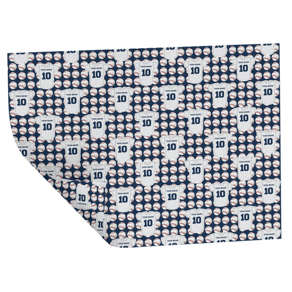 Baseball Jersey Wrapping Paper Sheet - Double Sided - Folded