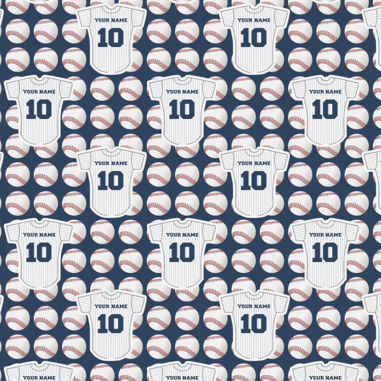 Baseball Jersey Wrapping Paper Roll Large (Personalized) YouCustomizeIt