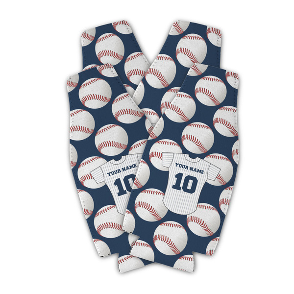 Baseball Jersey Zipper Bottle Cooler - Set of 4 - PARENT MAIN (flat)