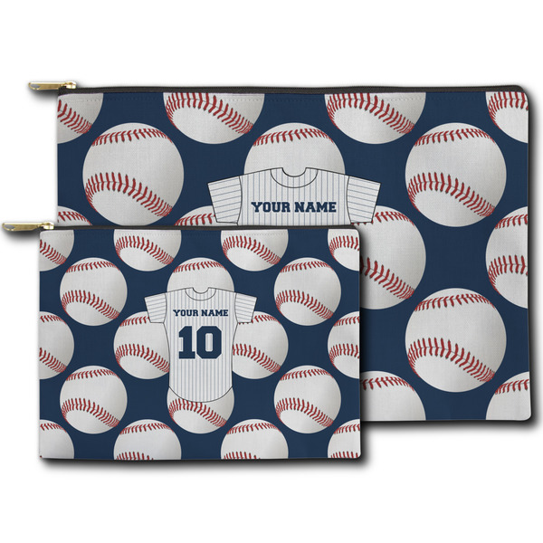 Baseball Jersey Zippered Pouches - Size Comparison