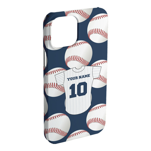Custom Baseball Jersey iPhone Case - Plastic - iPhone 15 Plus (Personalized)