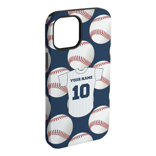 Custom Baseball Jersey iPhone Case - Rubber Lined - iPhone 15 Plus (Personalized)