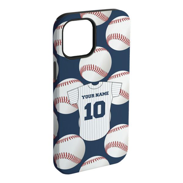 Custom Baseball Jersey iPhone Case - Rubber Lined - iPhone 15 Pro Max (Personalized)