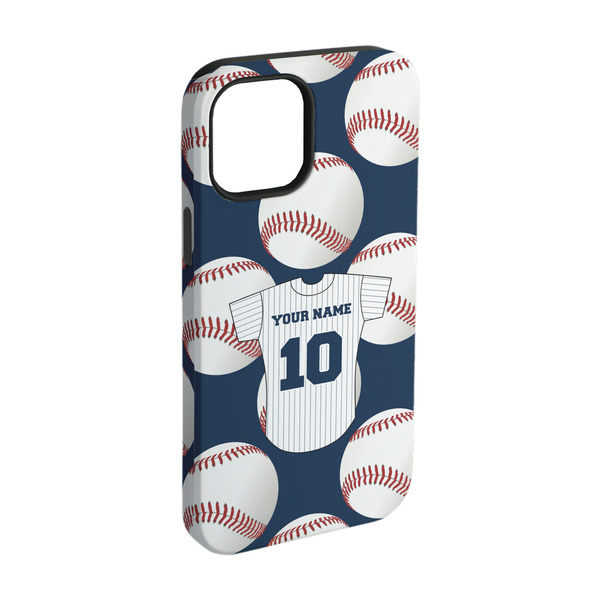 Custom Baseball Jersey iPhone Case - Rubber Lined - iPhone 15 Pro (Personalized)