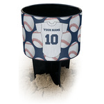 Baseball Jersey Black Beach Spiker Drink Holder (Personalized)