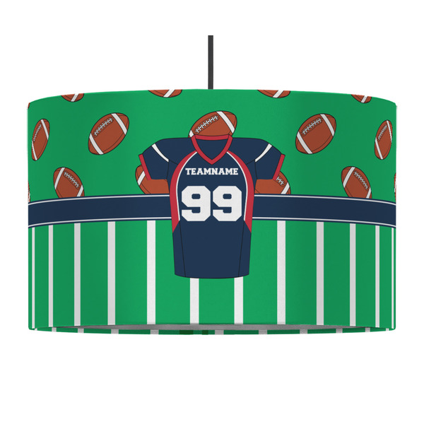 Custom Football Jersey 12" Drum Pendant Lamp - Fabric (Personalized)