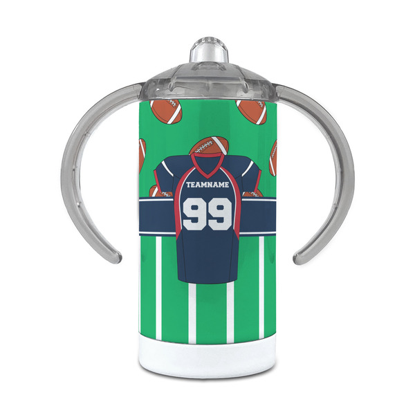 Custom Football Jersey 12 oz Stainless Steel Sippy Cup (Personalized)