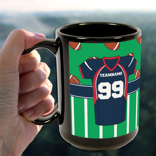 Football Jersey 15oz. Black Mug - LIFESTYLE