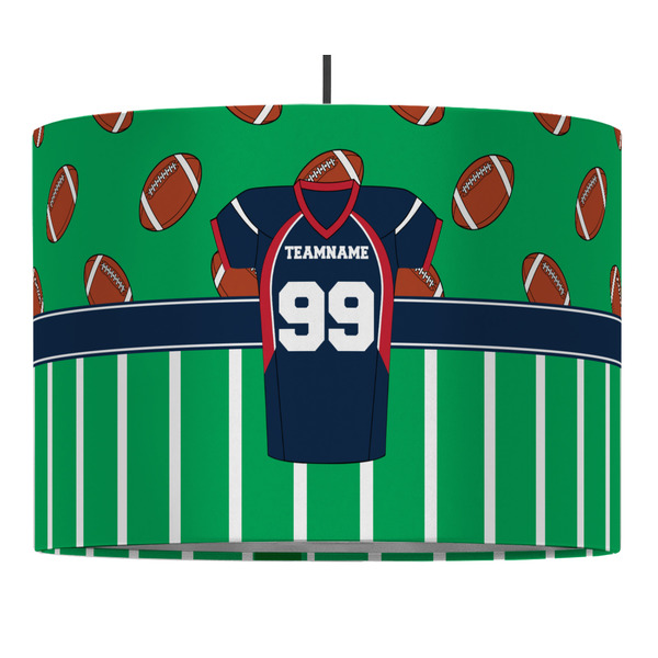 Custom Football Jersey 16" Drum Pendant Lamp - Fabric (Personalized)