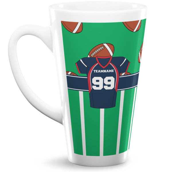 Custom Football Jersey 16 Oz Latte Mug (Personalized)