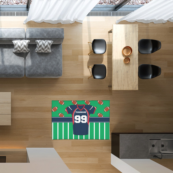 Football Jersey 2'x3' Indoor Area Rugs - IN CONTEXT