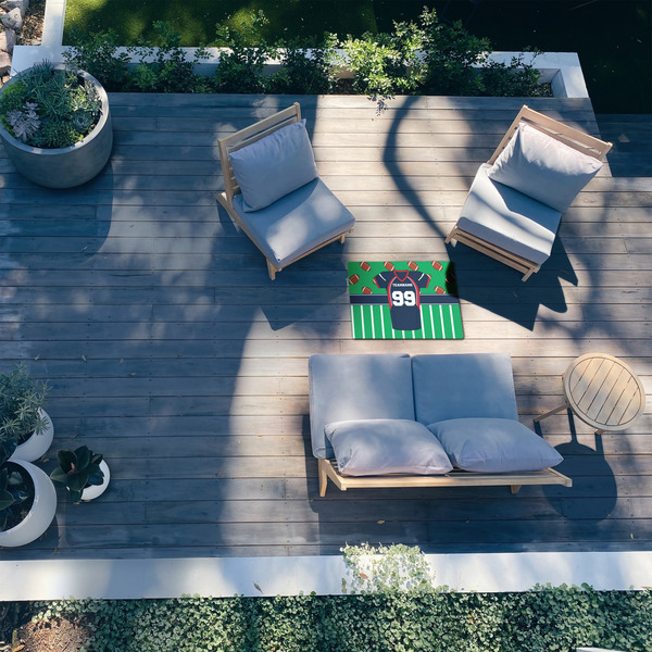 Football Jersey 2'x3' Patio Rug - In Context