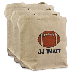 Football Jersey Reusable Cotton Grocery Bags - Set of 3 (Personalized)