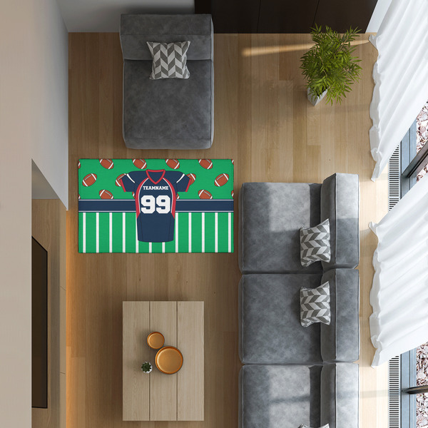 Football Jersey 3'x5' Indoor Area Rugs - IN CONTEXT