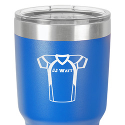 Football Jersey 30 oz Stainless Steel Tumbler - Royal Blue - Double-Sided (Personalized)