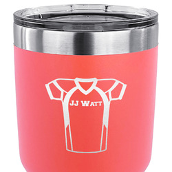Football Jersey 30 oz Stainless Steel Tumbler - Coral - Single Sided (Personalized)